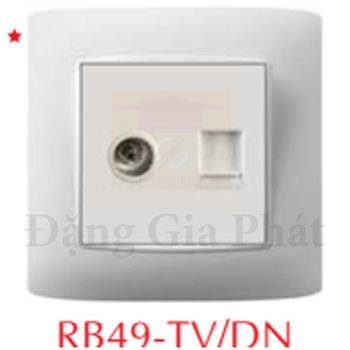 Ổ cắm Tivi + Ổ cắm vi tính Rj45 RB49-TV/DN